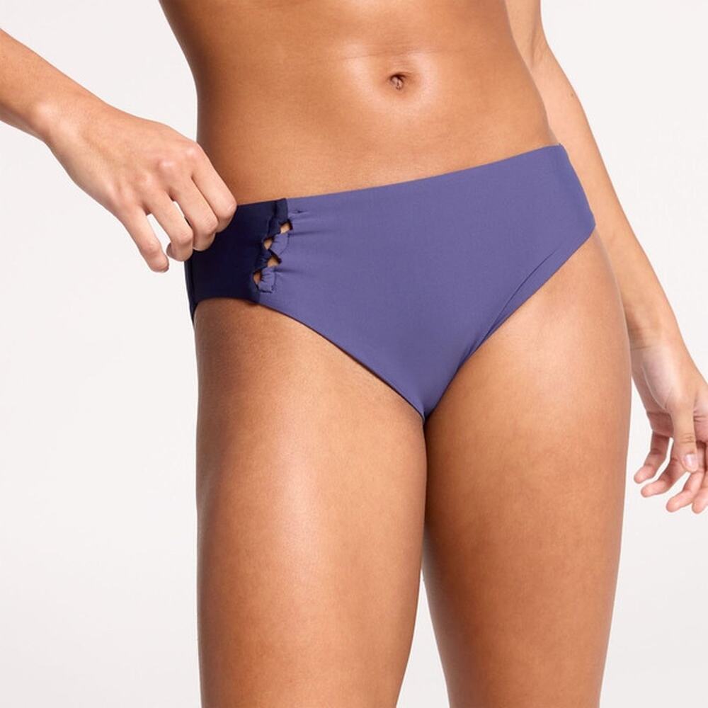 Calia Swim Bikini Bottoms Looped Detail Blue Full Coverage XS NEW